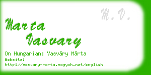 marta vasvary business card